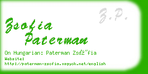 zsofia paterman business card